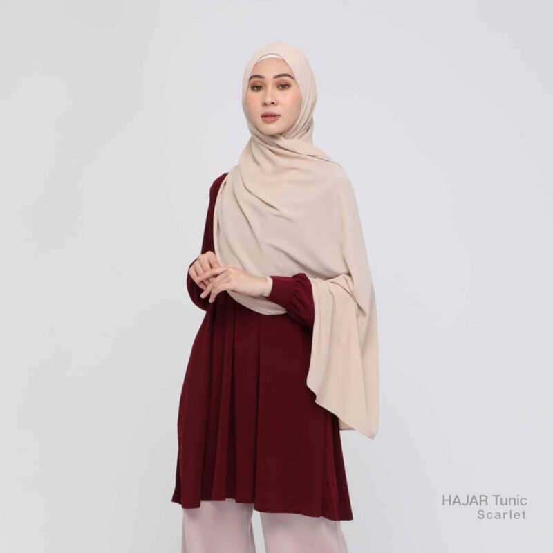 HAJAR Ironless Tunic | Scarlet