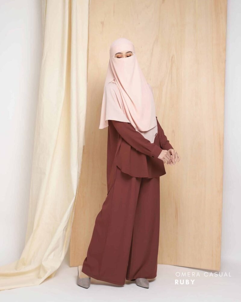 OMERA Blouse Palazzo Set | Ruby - Image 1