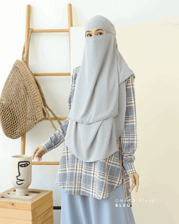 OMERA Plaid Blouse | Bleu