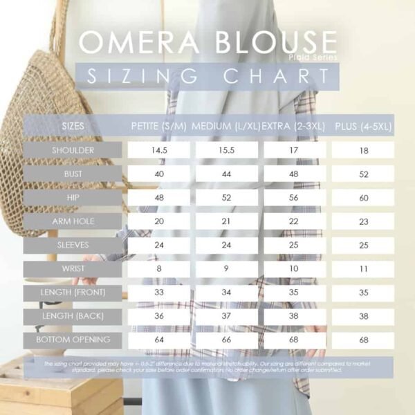 OMERA Plaid Blouse | Bleu