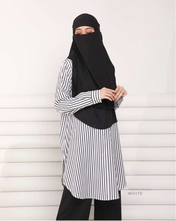 AMENA Stripes Blouse | White