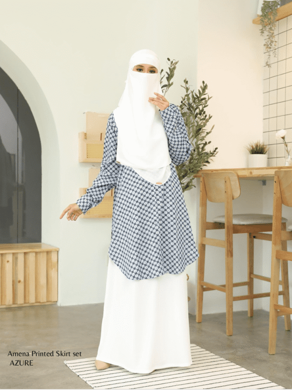 Amena Skirt Set | Azure