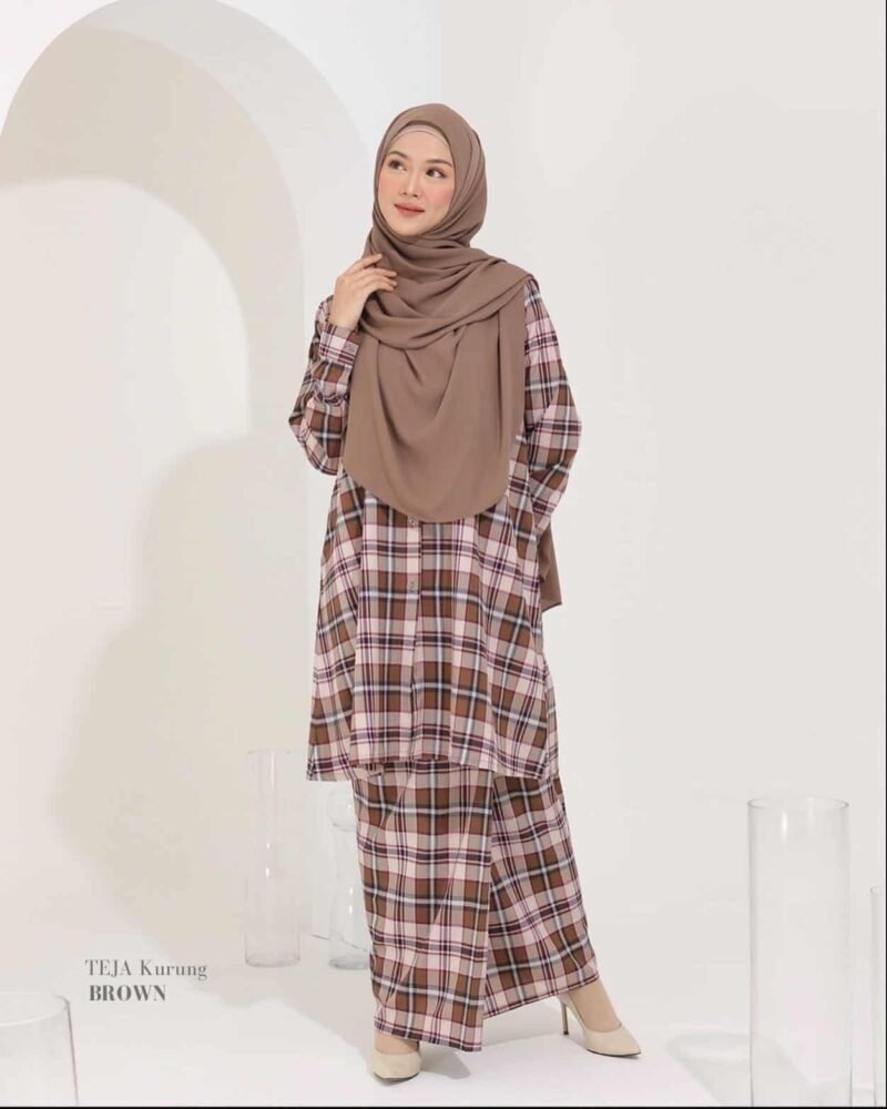 Teja Kurung | Brown - Image 1