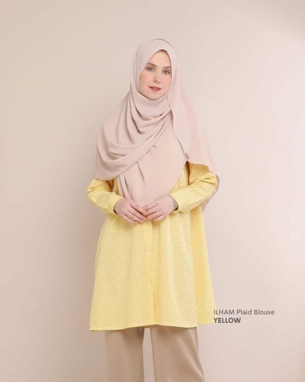 ILHAM Plaid Blouse | Yellow