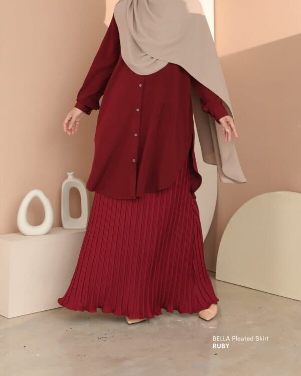 BELLA Pleated Skirt | Ruby