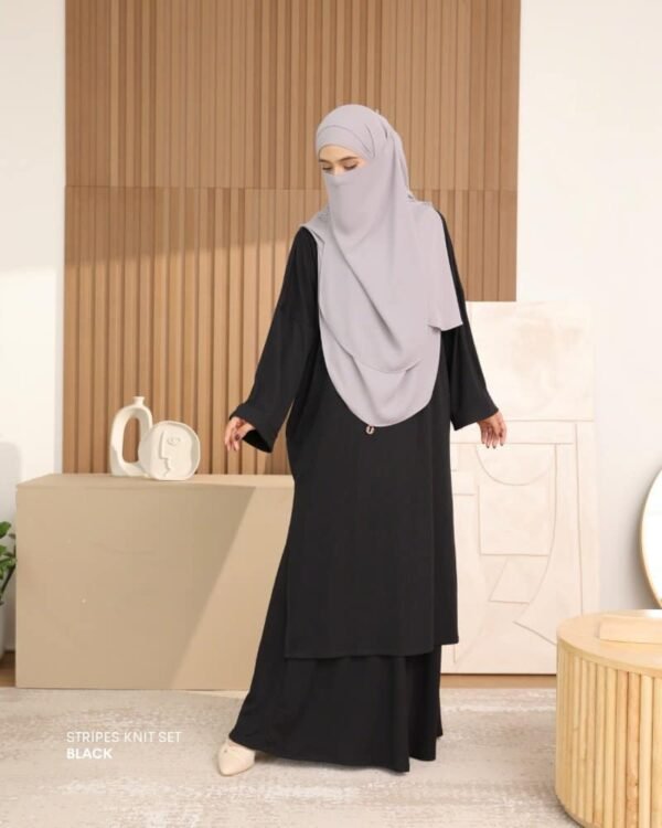 Stripes Knit Set | Black