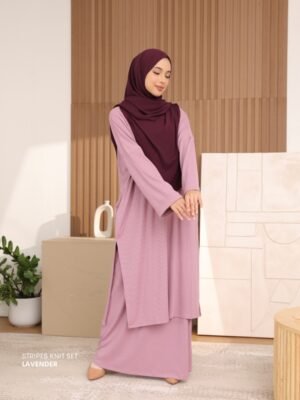 Stripes Knit Set | Lavender