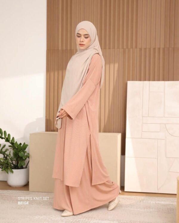 Stripes Knit Set | Beige