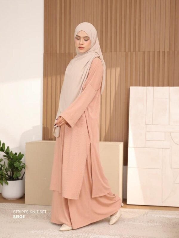 Stripes Knit Set | Beige