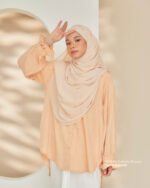 OMERA Polkadot Blouse | Cantaloupe