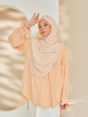 OMERA Polkadot Blouse | Cantaloupe