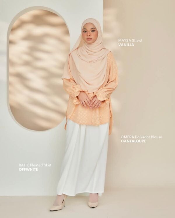 OMERA Polkadot Blouse | Cantaloupe