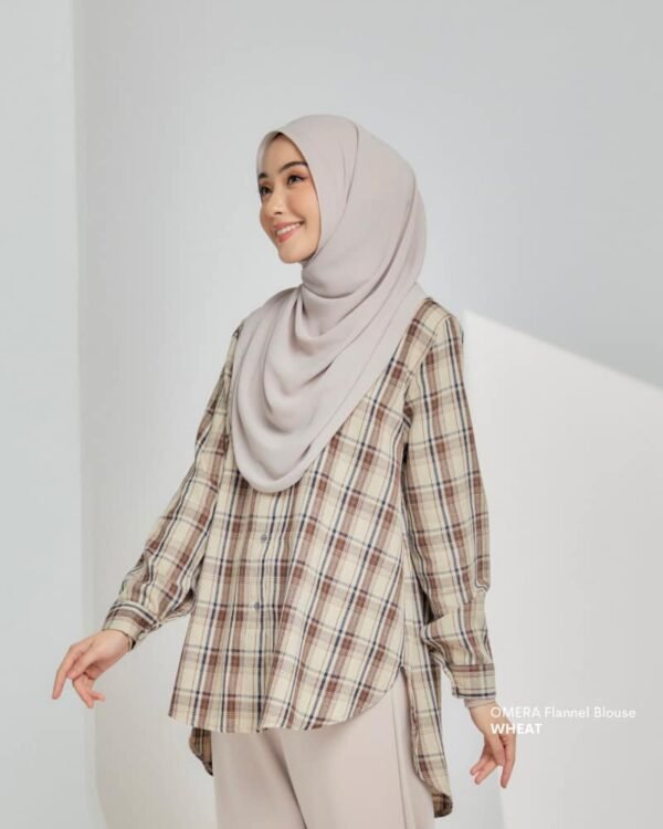OMERA Flannel Blouse | Wheat