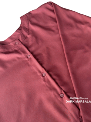 AMENA Cotton Blouse | Dark Marsala