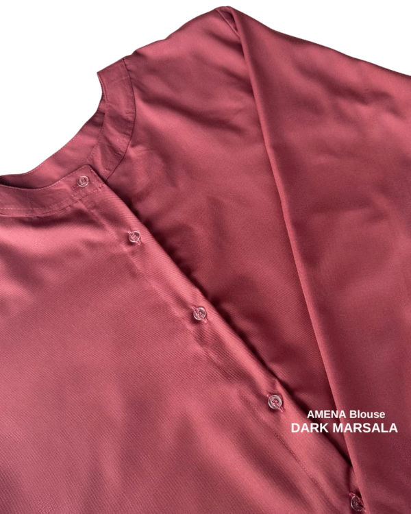AMENA Cotton Blouse | Dark Marsala