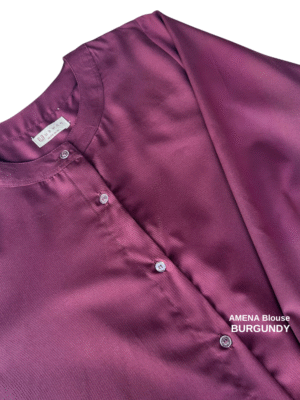 AMENA Cotton Blouse | Burgundy