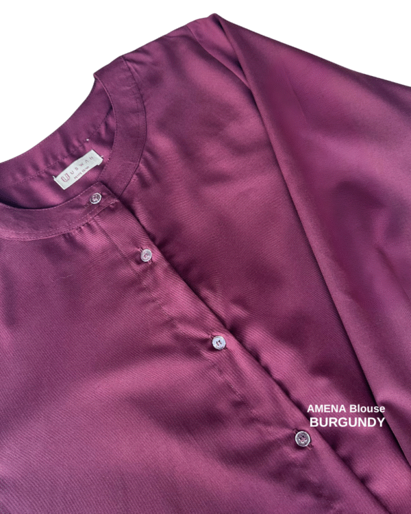 AMENA Cotton Blouse | Burgundy