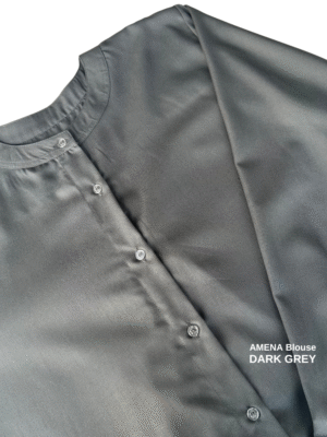 AMENA Cotton Blouse | Dark Grey