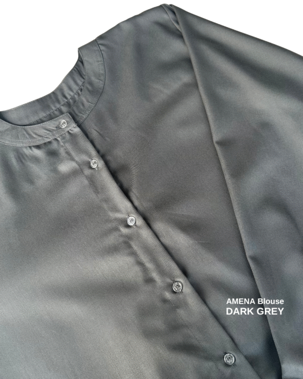 AMENA Cotton Blouse | Dark Grey