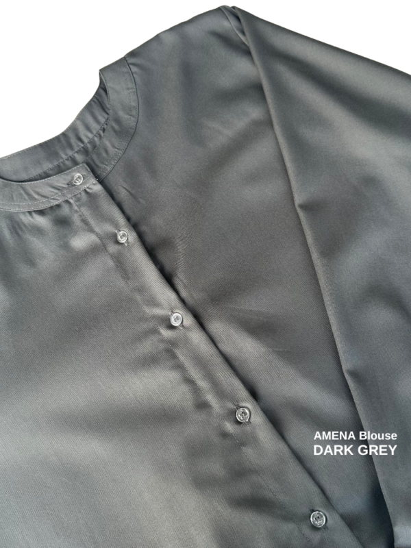 AMENA Cotton Blouse | Dark Grey